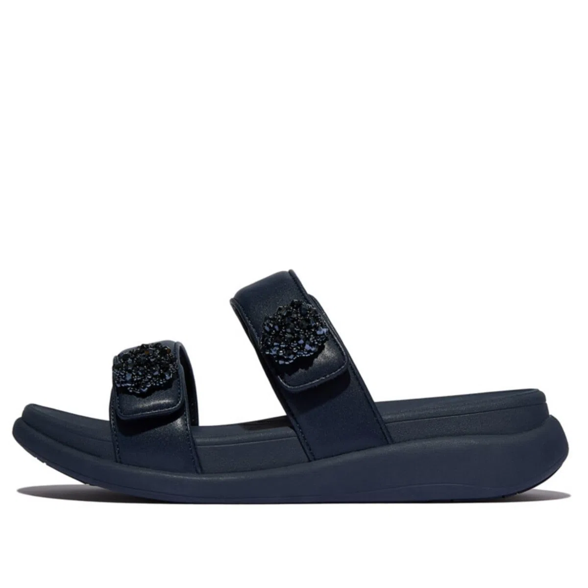 Fitflop Kobiety F-mode Go Beadie-button Adj. Flatform 2-bar SlidesSandał