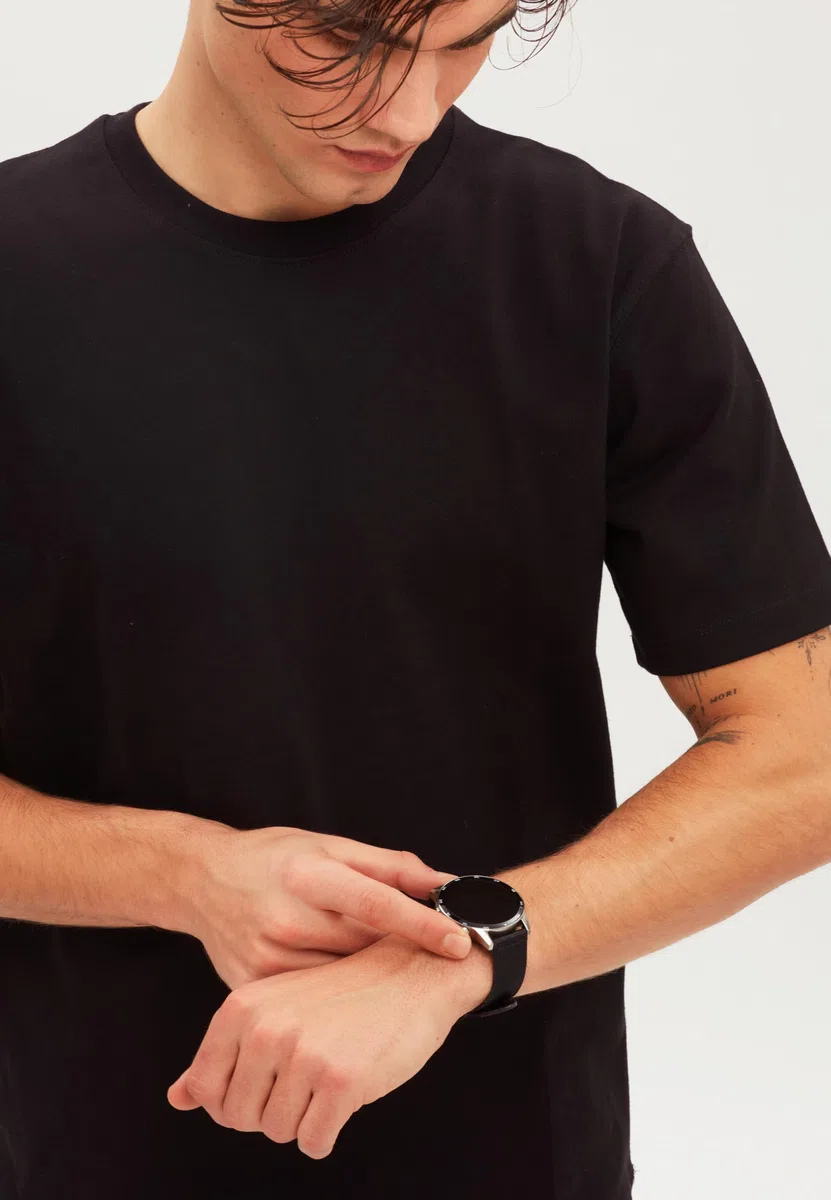 Breil TW2095 MĘSKI BC-2 Tarcza MONO-KOLOROWA CZARNY mechanizm SMARTWATCH SMARTWATCH i silikonowy pasek z NIEBIESKĄ TKANINĄ, CZARNY